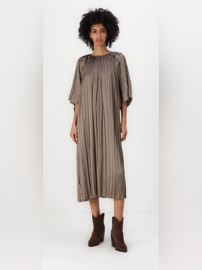 NWT DAY Birger et Mikkelsen Sophia Pleated Taupe Women's Dress size 40